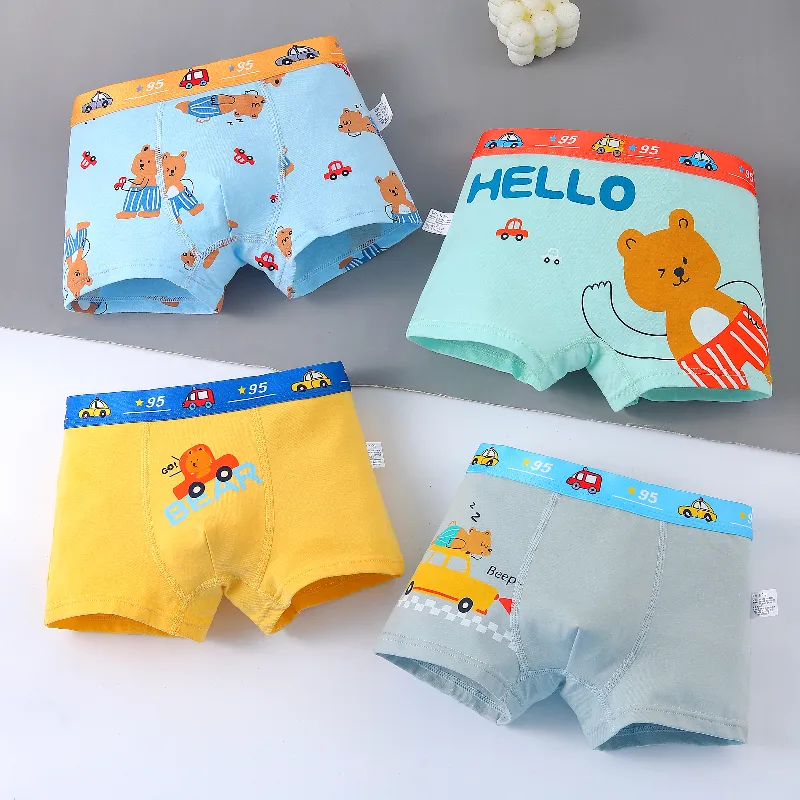 Boxer di cotone traspirante stampati personalizzati di alta qualità biancheria intima per bambini ragazzi OEM ODM Teen Print pantaloncini da cartone animato slip