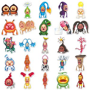 50 autocollants japonais Kobito <span class=keywords><strong>Dukan</strong></span> en PVC découpés, mignons et originaux, motifs de dessins animés d'elfes pêche pour la décoration de journaux, bouteilles et bagages - Product Image 3