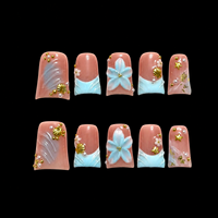 Faux ongles en acrylique 3D faits main en gros, motif canard, à pression large, réutilisables, personnalisables OEM ODM, fourniture directe usine