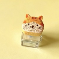 Porte-clés Fidget Clicker en forme de chat 'Bread Cat' avec interrupteur mécanique à pression, jouet de décompression non lumineux en caoutchouc PVC, cadeau pour garçons et filles, pendentif de sac