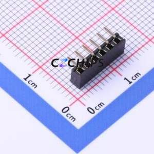 PM200-1-06-W-4.3 Pin Socket Bent Lead Through Hole,P=2mm Connector 1x6P 2mm Square Hole Right Angle Insert - Product Image 2