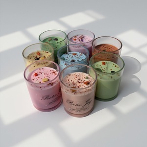 LANJO Whole Colorful Natural Soy Wax Handmade Scented <b>Candle</b> with Dried Flower and Crystals for Party and Home - Product Image 2