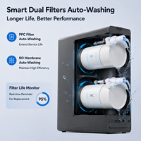 Système de filtration d'eau RO ultra-plat 1000 GPD 126 mm sous évier, 5 couches de filtration, sans réservoir, robinet intelligent TDS électrique, usage domestique