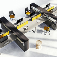 Bureau modulaire ouvert moderne poste de travail 2-6 personnes bureau d'ordinateur en bois avec cloison meubles panneau durable style bois