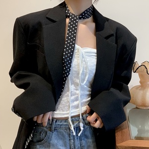 Bufanda de poliéster sedosa de tendencia Ins de estilo de lujo de diseñador de gama alta para mujer, lazo de pelo estrecho y delgado, bolsa de cinturón Streamer-pequeño - Product Image 5
