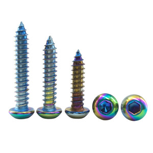 Vis autotaraudeuses à tête Torx Allen, prix d'usine, pour moto, voiture, M5 X 10 mm, 12 mm, 16 mm, 20 mm, vis en titane bleu brûlé - Product Image 2