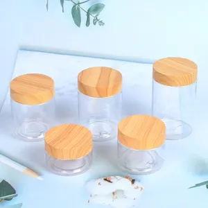 1oz 2oz 15OZ với nhựa hạt gỗ rõ ràng kín nhựa thực phẩm lưu trữ container nhựa kẹo Jar