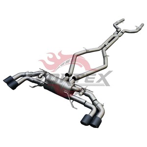Sistema de Escape Catback Vortex SS304 para Alfa Romeo Giulia Stelvio Quadrifoglio 2.9T con Sistema Valvetronic y Puntas Cuádruples en Negro Mate - Product Image 2