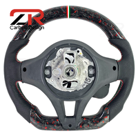 Volant en fibre de carbone forgé sur mesure pour Alfa Romeo Giulia Stelvio Quadrifoglio Veloce 2014-2020, style course