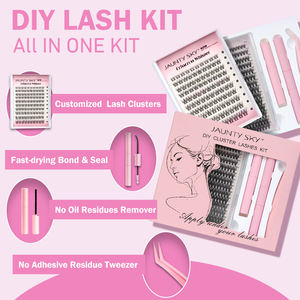 Kit de Pestañas Postizas DIY a Precio de Fábrica, Pestañas en Racimo de Banda Ancha con Curvatura C y <span class=keywords><strong>D</strong></span>, Segmentos Personalizados, Kit de Extensión de Pestañas Pre-Cortadas - Product Image 2