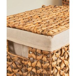 Eco Friendly Bamboo Water Hyacinth Woven <b>Rectangular</b> Laundry Hamper <b>Basket</b> Clothing Storage Organizer Wholesale Vietnam - Product Image 4