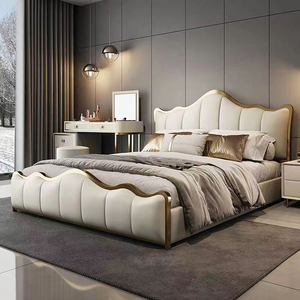 Lit <strong>De</strong> Luxe <strong>Cama</strong> <strong>De</strong> Lujo Modern PU Leather Queen/King Bed with Steel Frame, Luxury Design for Home Luxury Bed - Product Image 1