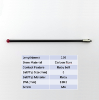 Sonde tactile CNC M4, longueur 150 mm, boule en rubis de 6 mm, tige en fibre de carbure