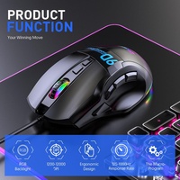 Ratón para Juegos con Cable Profesional MKESPN X10, Multi-Botón, 9 Botones Programables, RGB Macro, Accesorios de Computación, Esports, Ratón Duradero