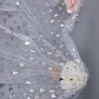 Tissu en filet 100 % polyester blanc, respirant, léger (1 mm, 25 g/m²) pour robes de soirée et robes à sequins, tissu tulle, tissu dentelle