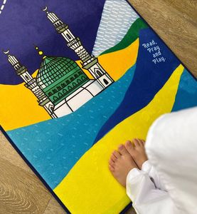 Personalizzato turco di alta qualità in rilievo Sajadah spessa schiuma imbottita tappetino da preghiera musulmano islamico tappeto da preghiera - Product Image 3