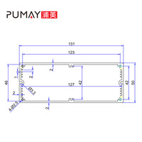 PA146 131*50 PUMAY Boîtier transparent en aluminium pour PC, avec poignées de transport, certifié ROSH, pour équipe de contrôle qualité professionnelle