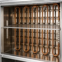 Réfrigérateur-congélateur OEM, congélateur inférieur, refroidisseur supérieur, température unique, acier inoxydable 304, armoire verticale 4 portes, usage commercial