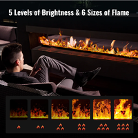 Décoration d'intérieur : Insert de cheminée électrique 3D à vapeur d'eau, télécommande via application, flamme 7 couleurs, encastrable, sans fonction de chauffage