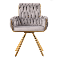 Échantillon Gratuit LJ2 – Chaise de Salle à Manger de Luxe en Velours Tufté, Style Nordique Moderne Mid-Century, pour Cuisine et Restaurant (Foshan)