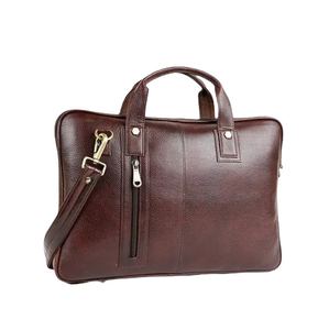 Bolso para portátil de cuero genuino de calidad superior, hecho con cuero 100% puro, con un compartimento principal espacioso y almacenamiento dedicado. - Product Image 1