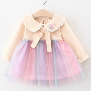 Nuevos Productos en el Mercado Chino, Vestido Infantil de Tela Multicolor con Diseño de Arcoíris, al Mejor Precio - Product Image 2