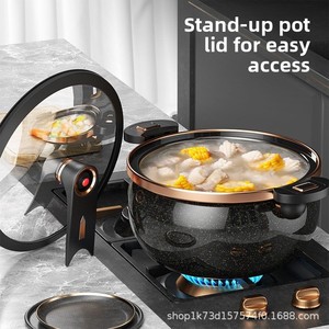 Casserole à micro-pression émaillée, marmite à double poignée pour la cuisson de la viande et la préparation de soupes, adaptée à un usage domestique sur cuisinière à gaz. - Product Image 5