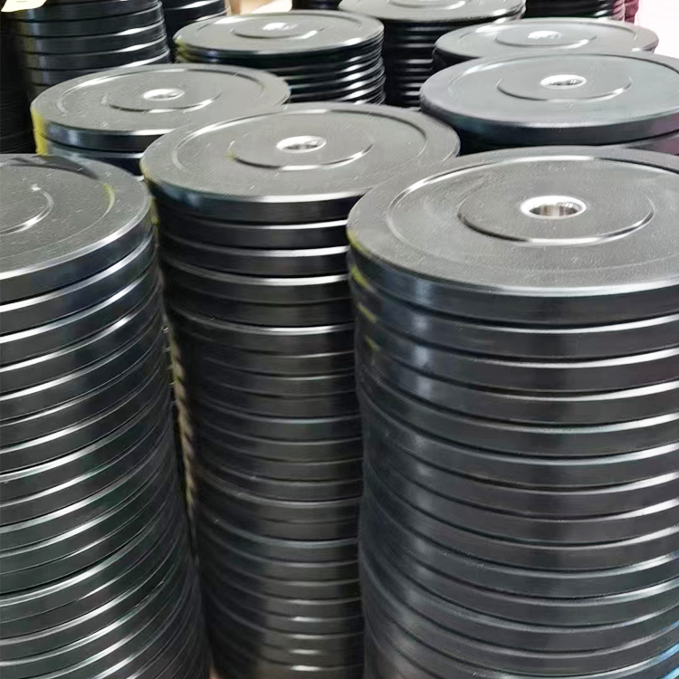 MEET Custom Free Weight Plates Full Rubber Black Bumper Plates for Barbell Weight Lifting Plate
