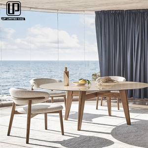 Silla de Comedor de Madera Maciza de Diseño Especial, la Más Popular, para Restaurantes y Cafés, Taburete de Cuero Gris - Product Image 3