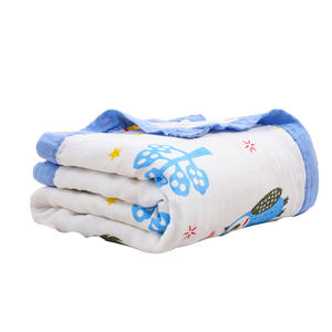 Couette pour enfants <span class=keywords><strong>en</strong></span> gaze quatre couches, vente <span class=keywords><strong>en</strong></span> gros, nouvelle couverture bébé à motif dessin animé, <span class=keywords><strong>en</strong></span> coton bambou 40s, imprimée, douce et absorbante, serviette de bain - Product Image 5