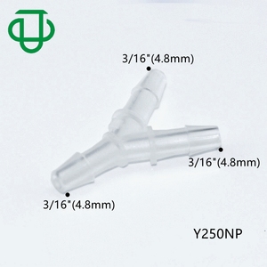 JU Small 3/16 "4.8mm spinato Y Branch 3 vie Wye Tube Connector raccordo per tubo flessibile dell'aria in plastica - Product Image 1