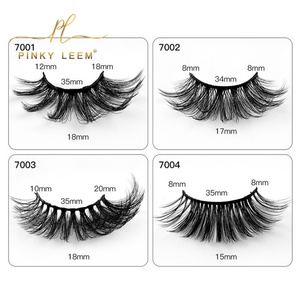 Pinky leem Vente en gros de cils en faux vison personnalisés de 18 mm, 22 mm, 25 mm, marque privée, cils en vison 3D 5D moelleux, fournisseur de cils en bande complète - Product Image 4