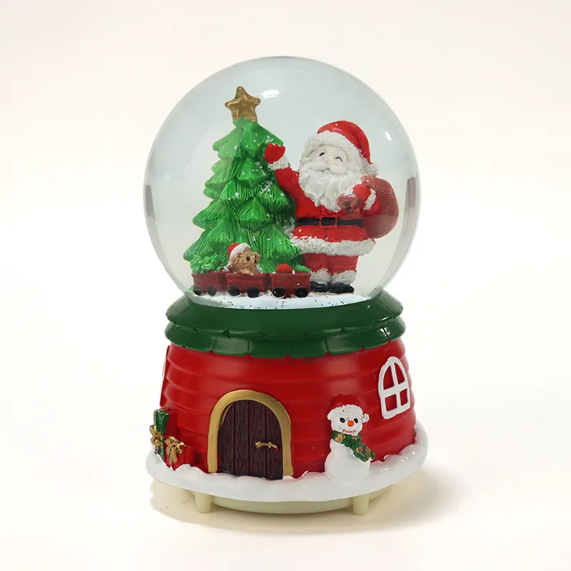 2023 Hot Sales Christmas Snow Globe Customized Water Ball with music desktop ornaments Home decoration statue