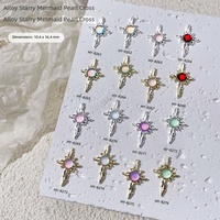 Paso Sico Best-seller transfrontalier Breloques pour nail art en alliage 3D motif soleil, ornées de perles sirène et de strass étincelants