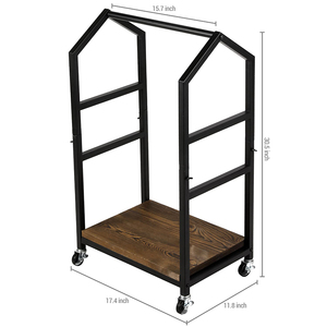 Chariot à bûches de bois de chauffage JH-Mech Capacité de charge de 250 lb Transporteur de chariot en acier robuste Supports empilables pour bois de chauffage - Product Image 3