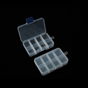 Transparent Plastic Organizer Box 8-Compartment With Lid For Jewelry Storage Small Size PP Material Blue Clasp - Product Image 4