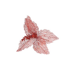 PETITE FLEUR AVEC RÉSEAU ROUGE ET 5 PÉTALS SCINTILLANTS - Product Image 1