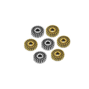 Zinc Alloy Antique <b>Silver</b> Spacer <b>Beads</b> Round For Bracelet Making 8mm Plated Jewelry Findings Components - Product Image 2