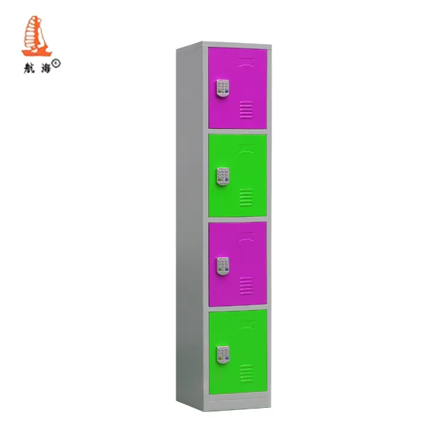 Trung quốc đồ nội thất đầy màu sắc Tủ thiết kế thép duy nhất dọc almirah Locker