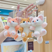 Porte-clés en peluche douce et moelleuse en forme de renard, accessoire décoratif pour sac à dos, sac à main, clé de voiture, décoration quotidienne