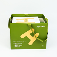 Boîte à gâteau en papier avec logo personnalisé, emballage alimentaire de qualité OEM, boîte à pâtisserie avec poignée pour mariage, anniversaire, fête, emballage cadeau pour cupcakes