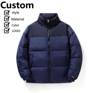Veste décontractée noire tendance, blocs de couleur, prix bas, logo personnalisé, veste d'hiver matelassée pour homme - Product Image 1