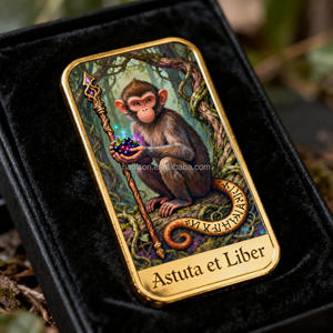 Tùy Chỉnh Tưởng Tượng Sang Trọng UV In Monekey Thiết Kế Mạ Vàng Phôi Đặt Hàng Số Lượng Lớn Bán Buôn Theo Chủ Đề Đảng Quà Tặng Mạ Vàng Thanh - Product Image 2