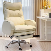 Chaise de bureau exécutive en cuir véritable, confortable et inclinable, pour la maison, le bureau, le dortoir, les jeux, avec matériau en mousse pour une longue utilisation assise