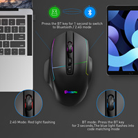 Mouse Gaming Nirkabel 2.4G untuk Bluetooth dengan Pengisian Daya Tipe C dan Lampu LED Biru
