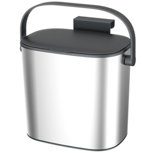 Stainless steel Kitchen Garden Compost Bin Hanging with Lid for Kitchen Cabinet Door