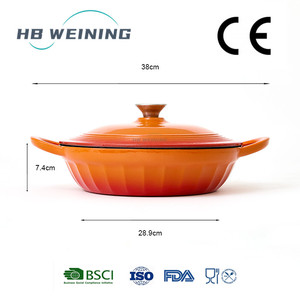 Casserole <span class=keywords><strong>en</strong></span> <span class=keywords><strong>fonte</strong></span> émaillée pour la maison, <span class=keywords><strong>prix</strong></span> direct <span class=keywords><strong>usine</strong></span>, avec couvercle - Product Image 2