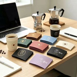 Manchon de tasse en papier kraft personnalisé avec impression de logo, résistant à la chaleur, recyclable, biodégradable, pour café, thé à emporter - Product Image 1