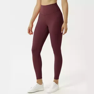 M1903 Celana Yoga Ketat Wanita, Celana Yoga Ketat, Celana Panjang Pergelangan Kaki, Legging Yoga, Sikat Pinggang Tinggi untuk Wanita