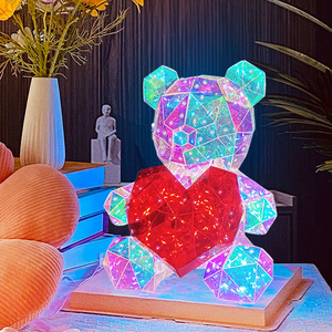 30Cm Teddybear Búp Bê Quà Tặng Đèn Đầy Màu Sắc Lấp Lánh Lãng Mạn Bất Ngờ LED Món Quà Ánh Sáng Cô Gái Sinh Nhật Valentine Của Ngày Phòng Ngủ Trang Trí Nội Thất - Product Image 6